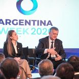 Marín hablando durante su participación en Argentina Week 2026. Marín hablando durante su participación en Argentina Week 2026.