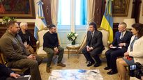 El encuentro entre Volodimir Zelensky y el presidente Javier Milei.&nbsp;