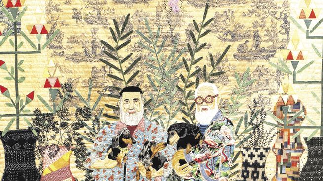 comechiffones. La singular pareja presenta esta muestra hecha a base de retazos en galería Ruth Benzacar.