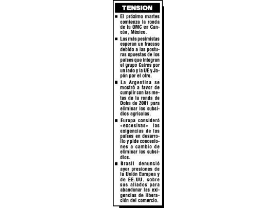 Pesimismo sobre cumbre de la OMC por subsidios agrícolas