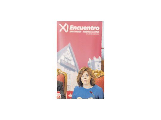 Soraya Sáenz de Santamaría, vicepresidenta española, ayer en el Palacio de la Magdalena, en Santander.