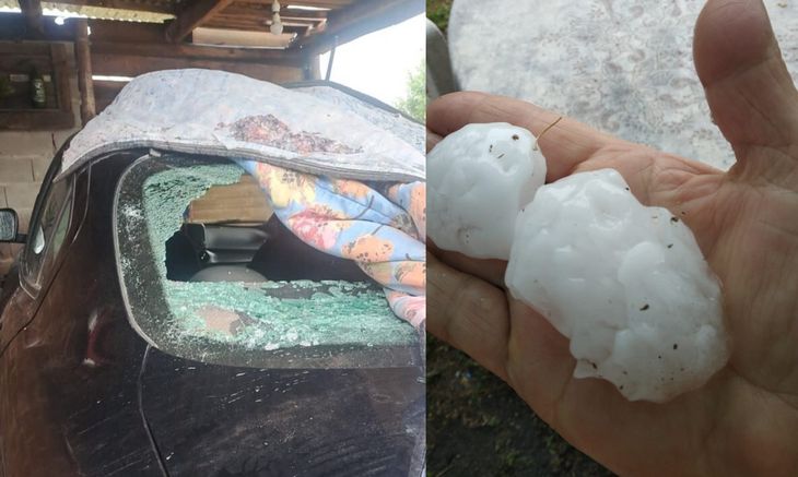 Imágenes difundidas en redes sociales mostraron granizo del tamaño de pelotas de tenis en varias localidades serranas. Imágenes difundidas en redes sociales mostraron granizo del tamaño de pelotas de tenis en varias localidades serranas.