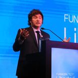 Javier Milei durante la cena de la Fundación Libertad en 2024. Javier Milei durante la cena de la Fundación Libertad en 2024.
