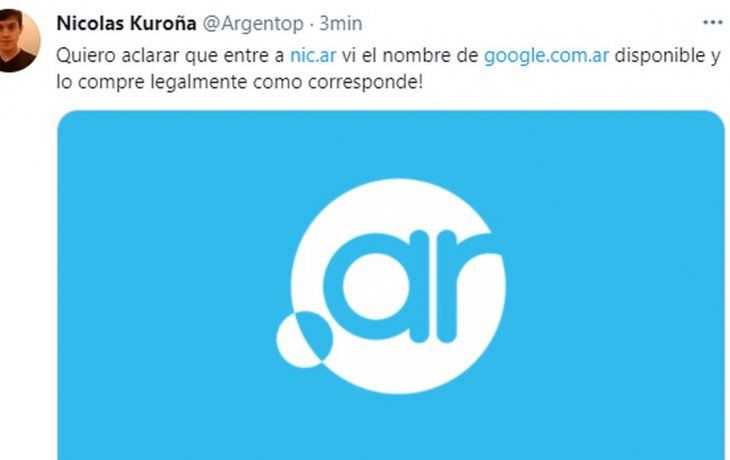 hablo el joven que compro el dominio de google argentina: no lo podia creer
