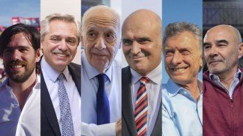 Candidatos 2019. Del Caño, Fernández, Lavagna, Espert, Macri y Gómez Centurión.