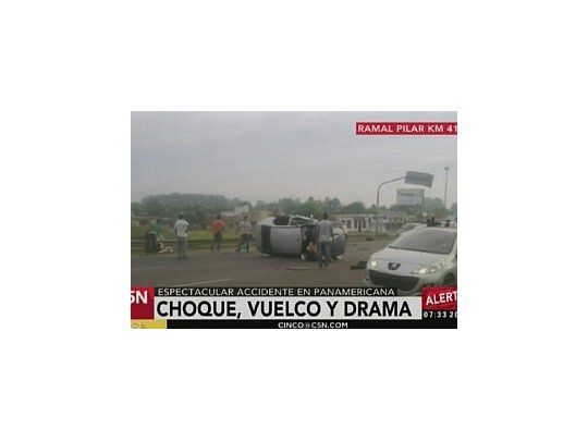 Un muerto tras un choque y vuelco en la Panamericana