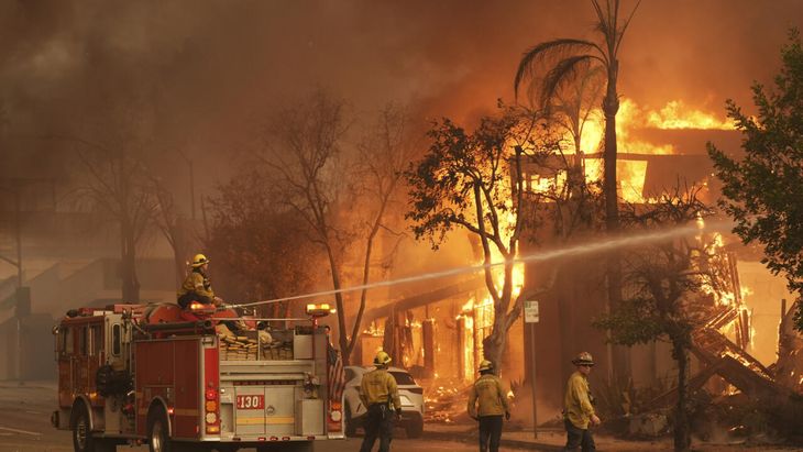 Several fire crews to put out the different fire sources