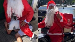 Papá Noel trabaja en Nochebuena y además ayuda a combatir el crimen.