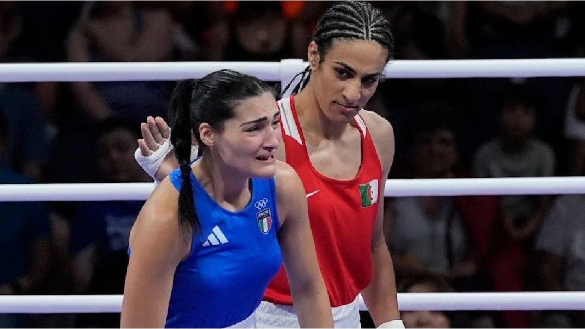 An Italian boxer quit after 46 seconds against an Algerian fighter who failed gender tests