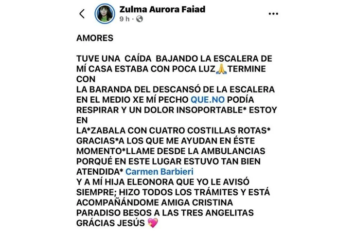 Actualmente, la actriz permanece bajo observación y sometida a distintos controles para evaluar su evolución y descartar posibles complicaciones. El cuadro requiere reposo y seguimiento médico constante. Actualmente, la actriz permanece bajo observación y sometida a distintos controles para evaluar su evolución y descartar posibles complicaciones. El cuadro requiere reposo y seguimiento médico constante.