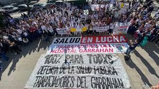 Los trabajadores del Garraham se movilizan al Congreso.