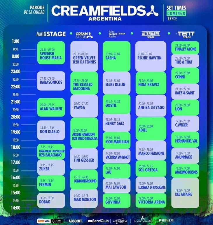 Schedules for the second day.