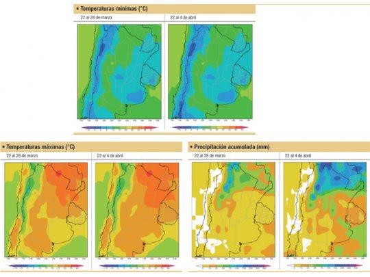 Lluvias en el NOA, Chaco y la Mesopotamia
