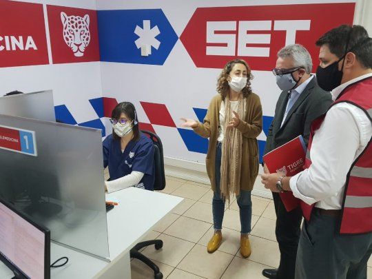 El intendente de Tigre, Julio Zamora, recorrió las instalaciones que albergarán el programa de telemedicina municipal.