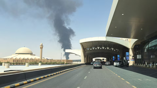 Imágenes de un posible ataque hutí en Riad, capital saudí. Imágenes de un posible ataque hutí en Riad, capital saudí.