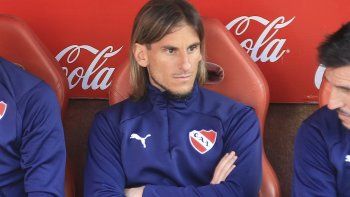 Sebastián Beccacece, con el buzo de Independiente.