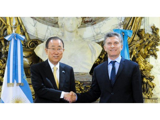 Mauricio Macri subió a su cuenta de Twitter una foto de su encuentro con Ban Ki Moon.