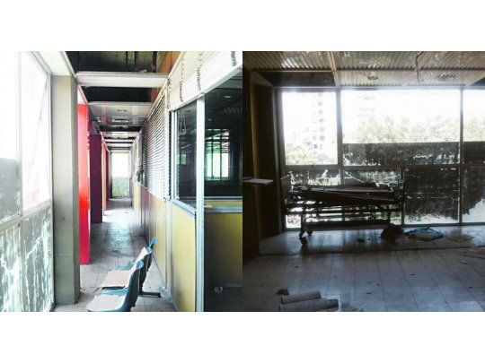 Imágenes. Así están hoy las salas del nosocomio ubicado en Díaz Vélez 5044 . Denuncian abandono y falta de mantenimiento.