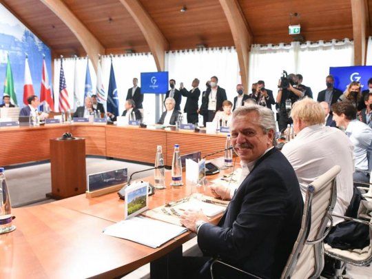 Alberto Fernández participa de la reunión plenaria del G7 en Alemania.