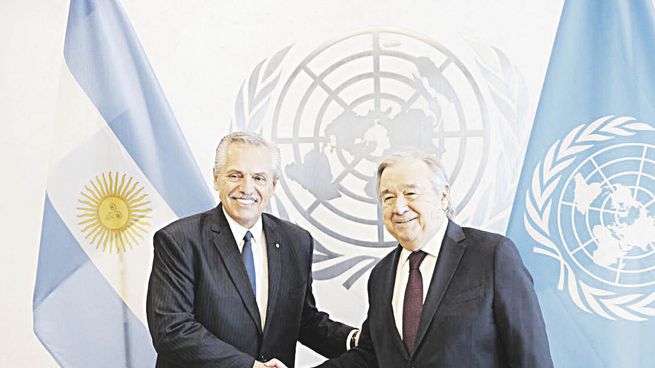 malvinas. Alberto Fernández se reunió ayer con António Guterres.
