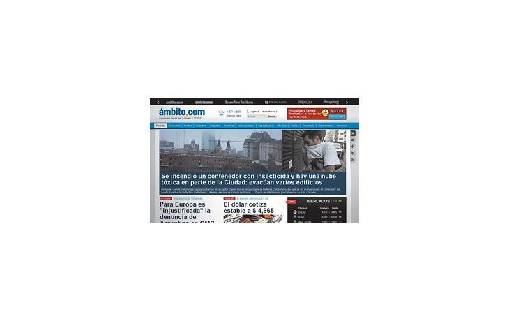 La nueva portada de ámbito.com. El rediseño busca jerarquizar la información.