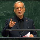 Masud Pezeshkian defendió el fortalecimiento militar y tecnológico de Irán durante su discurso ante la Asamblea General de la ONU. Masud Pezeshkian defendió el fortalecimiento militar y tecnológico de Irán durante su discurso ante la Asamblea General de la ONU.