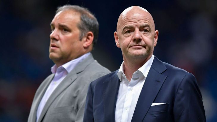 Gianni Infantino, presidente de la FIFA, y Victor Montagliani, presidente de CONCACAF.