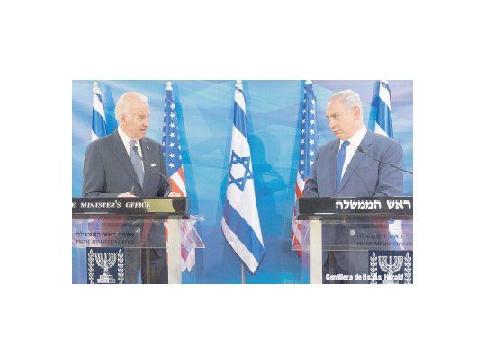 El vicepresidente de Estados Unidos, Joe Biden, brindó ayer una conferencia de prensa junto con el primer ministro Benjamin Netanyahu.