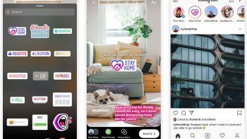 “Lanzamos una nueva pegatinaEn Casa que podes encontrar en Historias. Si usas la pegatina, tufoto o video se agregará a una historia compartida de Instagram donde laspersonas pueden ver cómo se quedan en casa y a salvo”, señaló Instagram a travésde su cuenta de Twitter el sábado pasado.