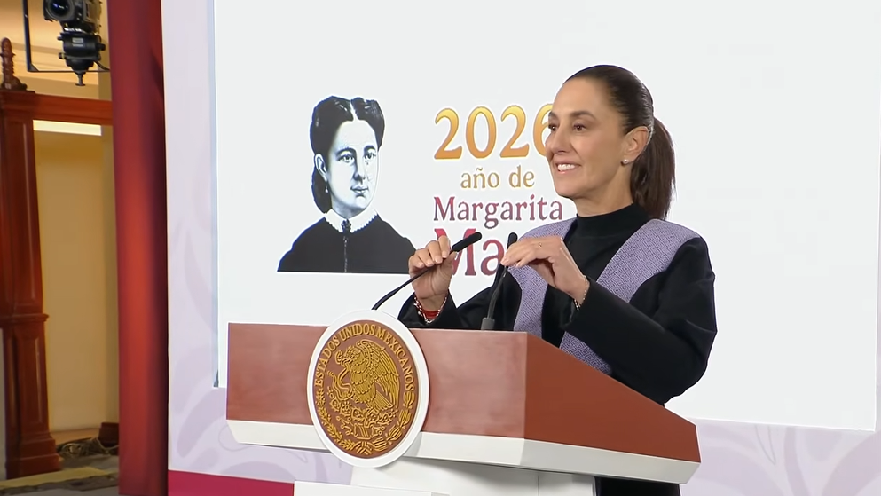 Claudia Sheinbaum en la Mañanera del Pueblo de este jueves.