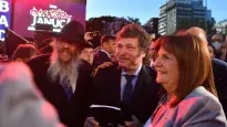 Javier Milei y Patricia Bullrich durante la última ceremonia del Janucá.