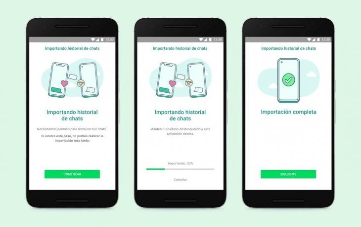 Transferencia de chats de WhatsApp.