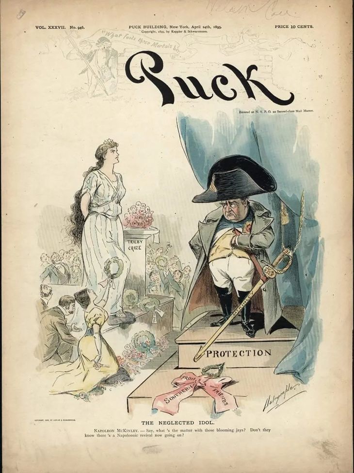 William McKinley recibió el mote de “Napoleón del Proteccionismo” por su semejanza física con el francés y querer aplicar el “Systéme continental” que implementó Bonaparte en 1806 William McKinley recibió el mote de “Napoleón del Proteccionismo” por su semejanza física con el francés y querer aplicar el “Systéme continental” que implementó Bonaparte en 1806