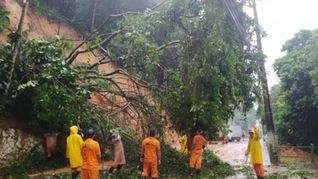 Las fuertes lluvias provocaron deslaves.&nbsp;