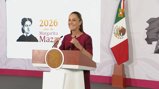 Claudia Sheinbaum en la Mañanera del Pueblo de este miércoles.