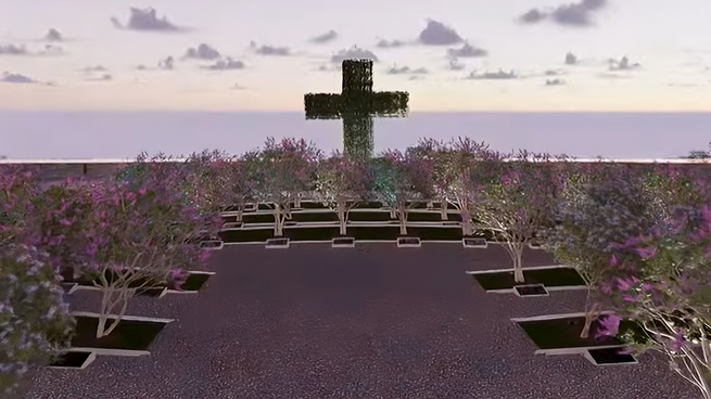 Miembros de las Fuerzas Armadas y estudiantes secundarios participaron del inicio de las obras.