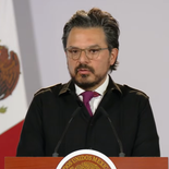 Zoé Robledo, titular del IMSS, en la Mañanera del Pueblo.&nbsp;