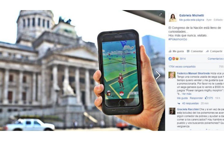 Insólito: Michetti convoca a jugar al Pokémon Go en el Congreso
