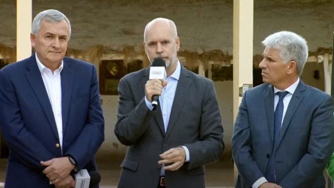 Horacio Rodríguez Larreta durante su recorrida electoral en San Luis.&nbsp;