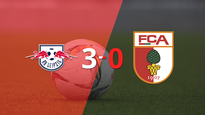 augsburg fue superado facilmente y cayo 3-0 contra rb leipzig