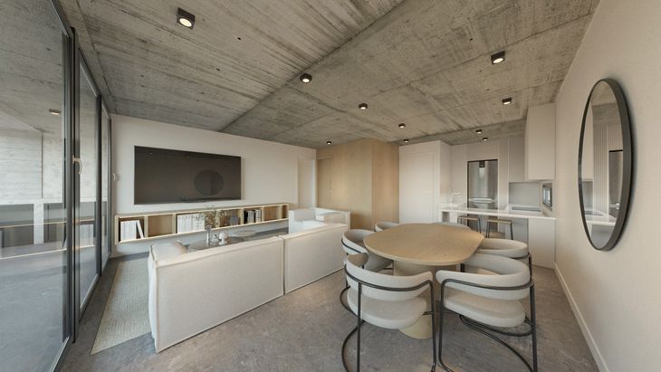 Varias de las unidades son con techos con hormigón visto, una tendencia que permite culminarlos con materiales en seco Varias de las unidades son con techos con hormigón visto, una tendencia que permite culminarlos con materiales en seco