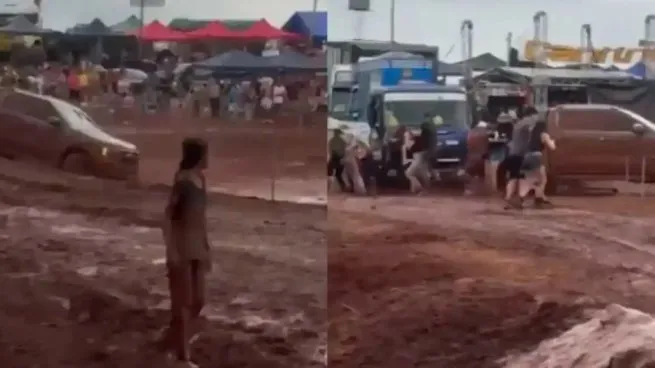 La maniobra imprudente del vehículo provocó pánico en el evento