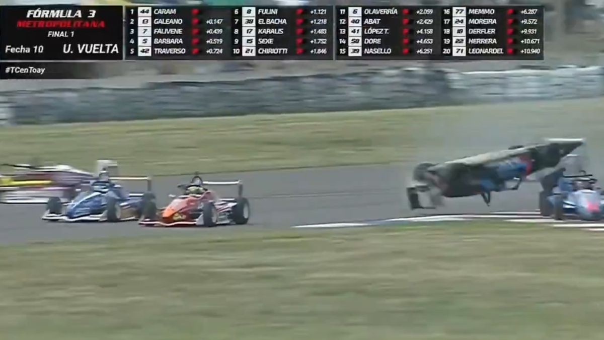Milagro en la Fórmula 3: un piloto salió ileso tras un vuelco a gran velocidad