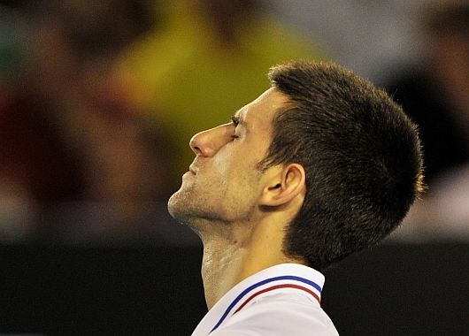 Jamás se rinde. Así sufrió Nole el tiebreak del cuarto set que lo tenía 5-2 arriba.