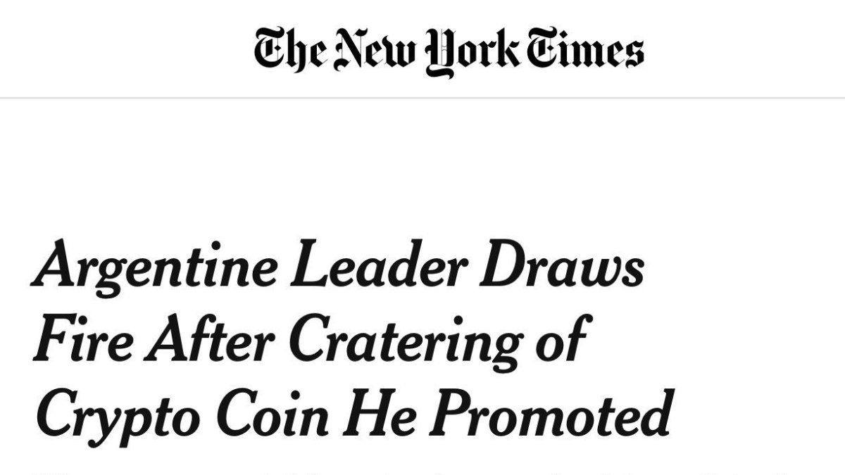 The Javier Milei scandal and the $ Libra cryptocurrency arrived at The New York Times: a “political storm” and the comparison with Donald Trump
