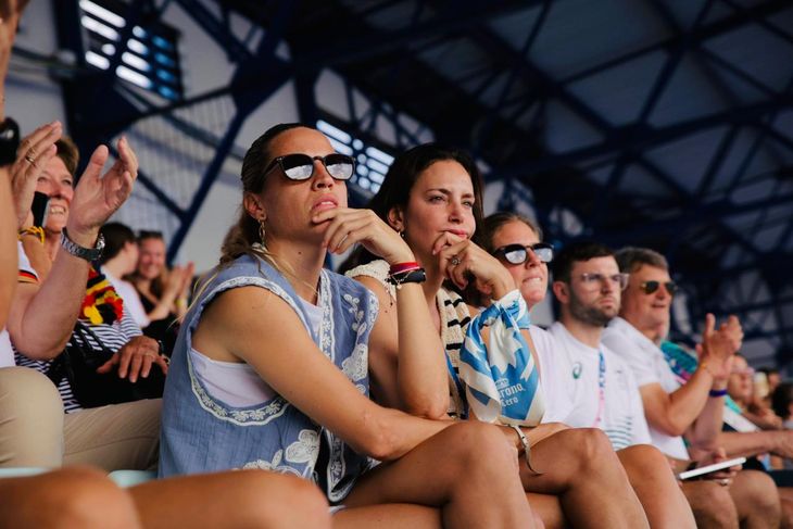 Delfina Merino and Lucha Aymar, closely following Argentina's victory over Spain. Delfina Merino and Lucha Aymar, closely following Argentina's victory over Spain.