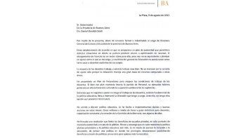 La dura carta de renuncia