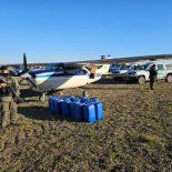 La avioneta narco interceptada en Santa Fe. La avioneta narco interceptada en Santa Fe.