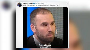 Cristina Fernández de Kirchner elogió a Martín Guzmán