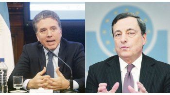 Nicolás Dujovne y Mario Draghi.